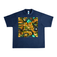 Navy Leopard Digital Camera And Sunflowers With Camouflage Seamless Pattern Urban Heavy Tee - BundleAndBundleShop