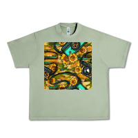 Oil Green Leopard Digital Camera And Sunflowers With Camouflage Seamless Pattern Urban Heavy Tee - BundleAndBundleShop