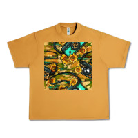 Peanut Butter Leopard Digital Camera And Sunflowers With Camouflage Seamless Pattern Urban Heavy Tee - BundleAndBundleShop