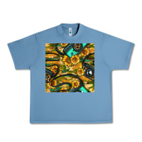 Pebble Blue Leopard Digital Camera And Sunflowers With Camouflage Seamless Pattern Urban Heavy Tee - BundleAndBundleShop