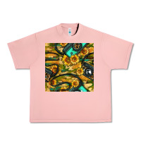 Salmon Leopard Digital Camera And Sunflowers With Camouflage Seamless Pattern Urban Heavy Tee - BundleAndBundleShop