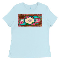 Baby Blue preview western pink flovers leopard serape   license plate template Ladies Tee - BarkalooDesign