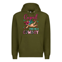 Army Green cupid find me a cowboy Premium Hoodie - OliviaCreatesArt