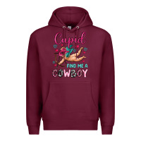 Burgundy cupid find me a cowboy Premium Hoodie - OliviaCreatesArt