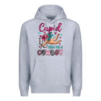 Heather Grey cupid find me a cowboy Premium Hoodie - OliviaCreatesArt