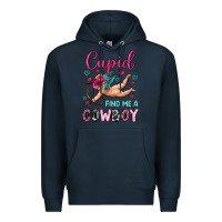 Navy cupid find me a cowboy Premium Hoodie - OliviaCreatesArt