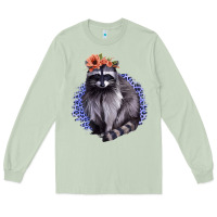 Matcha Raccoon with Flowers Long Sleeve Tee - Bettercallsaul