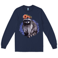 Navy Raccoon with Flowers Long Sleeve Tee - Bettercallsaul