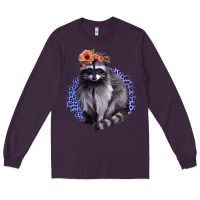 Plum Raccoon with Flowers Long Sleeve Tee - Bettercallsaul