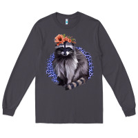 Smoke Raccoon with Flowers Long Sleeve Tee - Bettercallsaul