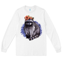 White Raccoon with Flowers Long Sleeve Tee - Bettercallsaul