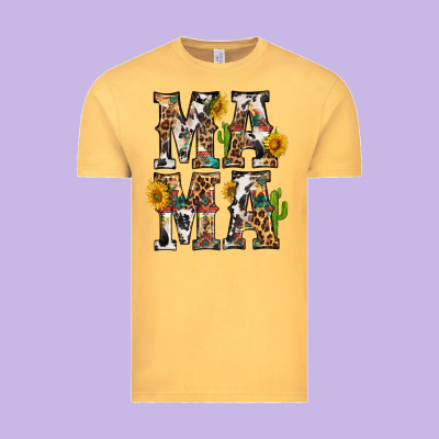 Western Mama With Sunflowers Vintage Tee Designed By Bundleandbundleshop