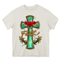 Cream cross faith Heavy Core Tee - BarkalooDesign