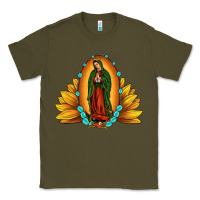 Army Green sunflower our lady of guadalupe Classic Tee - JahusDesignShop