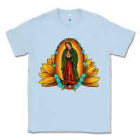 Dusty Blue sunflower our lady of guadalupe Classic Tee - JahusDesignShop