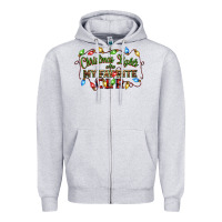 Heather Grey christmas lights are my favorite color Zipper Hoodie - CowGirlArtShop