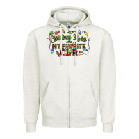 Oatmeal Heather christmas lights are my favorite color Zipper Hoodie - CowGirlArtShop