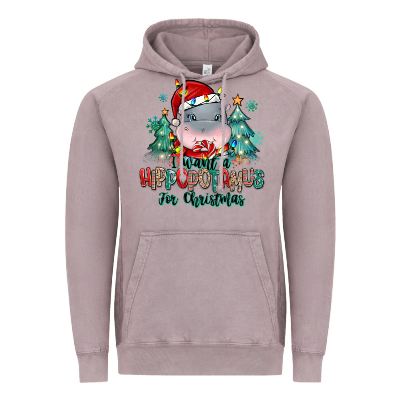 I Want A Hippopotamus For Christmas Vintage Hoodie by MaliasSmallBusiness | Teevron