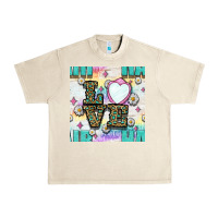 Sandshell Leopard Love Hair And Mirror With Daisy Seamless Pattern Bbs Urban Heavy Tee - BundleAndBundleShop