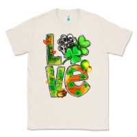 Natural St.Patrick Love With Clover Classic Tee - BundleAndBundleShop