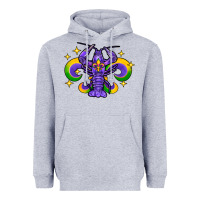 Heather Grey mardi gras crawfish Heavyweight Hoodie - FaDigitalArtStudio