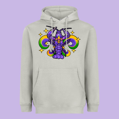 Mardi Gras Crawfish Heavyweight Hoodie Designed By Fadigitalartstudio