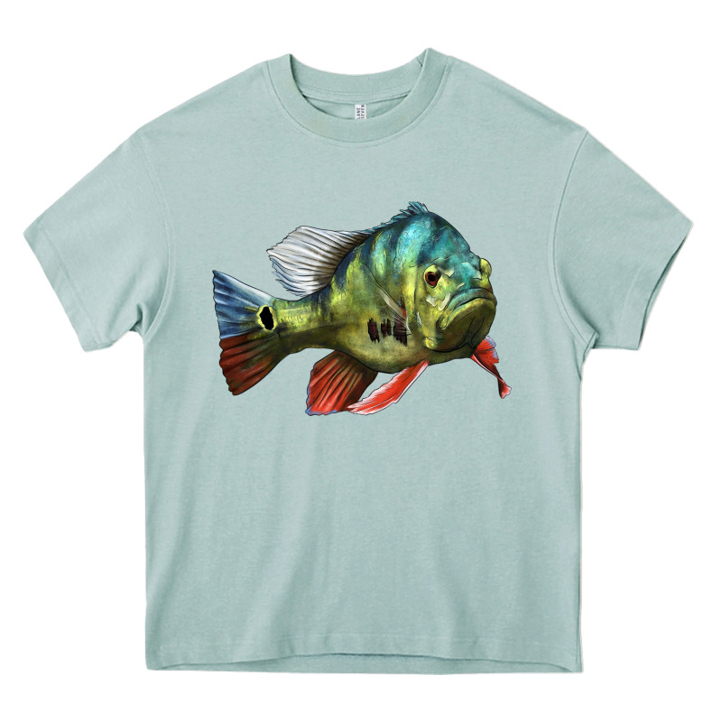 Peacock Bass Illustrations Heavy Core Tee by LillyAllenDesigns | Teevron