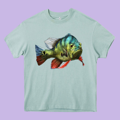 Peacock Bass Illustrations Heavy Core Tee Designed By Lillyallendesigns