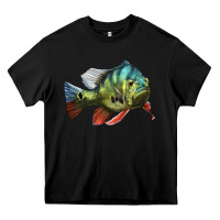 Black Peacock Bass Illustrations Heavy Core Tee - LillyAllenDesigns