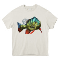 Cream Peacock Bass Illustrations Heavy Core Tee - LillyAllenDesigns