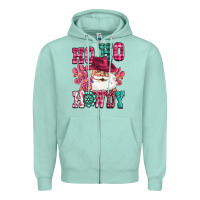 Seafoam ho ho howdy santa pink christmas Zipper Hoodie - CowGirlArtShop