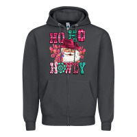 Smoke ho ho howdy santa pink christmas Zipper Hoodie - CowGirlArtShop