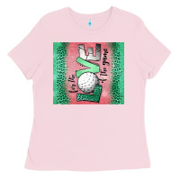 Bubblegum Pink for the love of the game golf Ladies Tee - Jasminsmagicworld