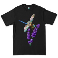 Black Dragonfly With Lavender Premium Tee - LillyAllenDesigns