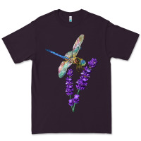 Plum Dragonfly With Lavender Premium Tee - LillyAllenDesigns