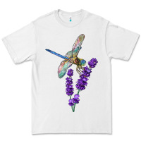White Dragonfly With Lavender Premium Tee - LillyAllenDesigns