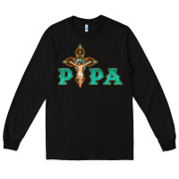 Black Papa Jesus with Cross Long Sleeve Tee - Bettercallsaul