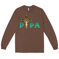 Chestnut Papa Jesus with Cross Long Sleeve Tee - Bettercallsaul