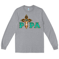 Heather Grey Papa Jesus with Cross Long Sleeve Tee - Bettercallsaul