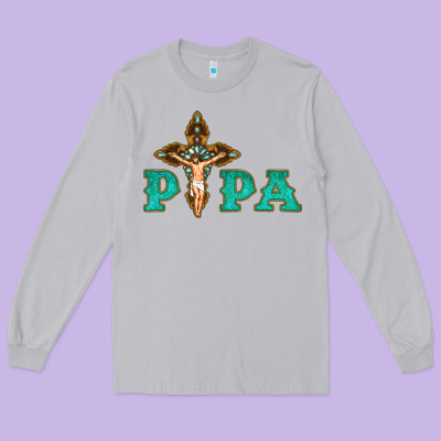Papa Jesus With Cross Long Sleeve Tee Designed By Bettercallsaul