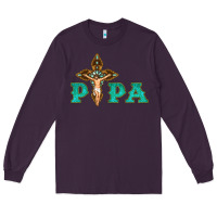 Plum Papa Jesus with Cross Long Sleeve Tee - Bettercallsaul
