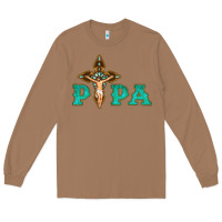 Toasted Coconut Papa Jesus with Cross Long Sleeve Tee - Bettercallsaul