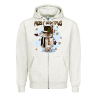 Merry Christmas Snowman Zipper Hoodie | Teevron
