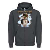 Smoke merry christmas snowman Zipper Hoodie - CowGirlArtShop