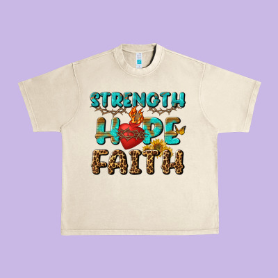 Strength Hope Faith Urban Heavy Tee Designed By Bundleandbundleshop