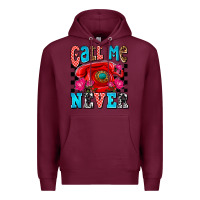 Burgundy call me never olivia Premium Hoodie - OliviaCreatesArt