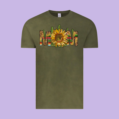 Western Mom With Sunflower Vintage Tee Designed By Bundleandbundleshop