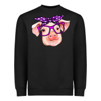 Black pig with bandana Heavyweight Sweatshirt - RanaPortraitStore