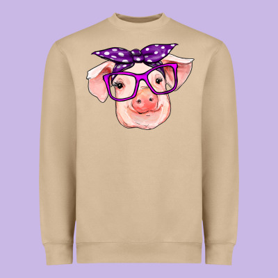 Pig With Bandana Heavyweight Sweatshirt Designed By Ranaportraitstore