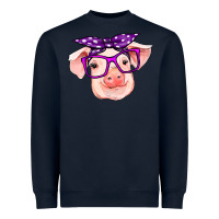 Navy pig with bandana Heavyweight Sweatshirt - RanaPortraitStore